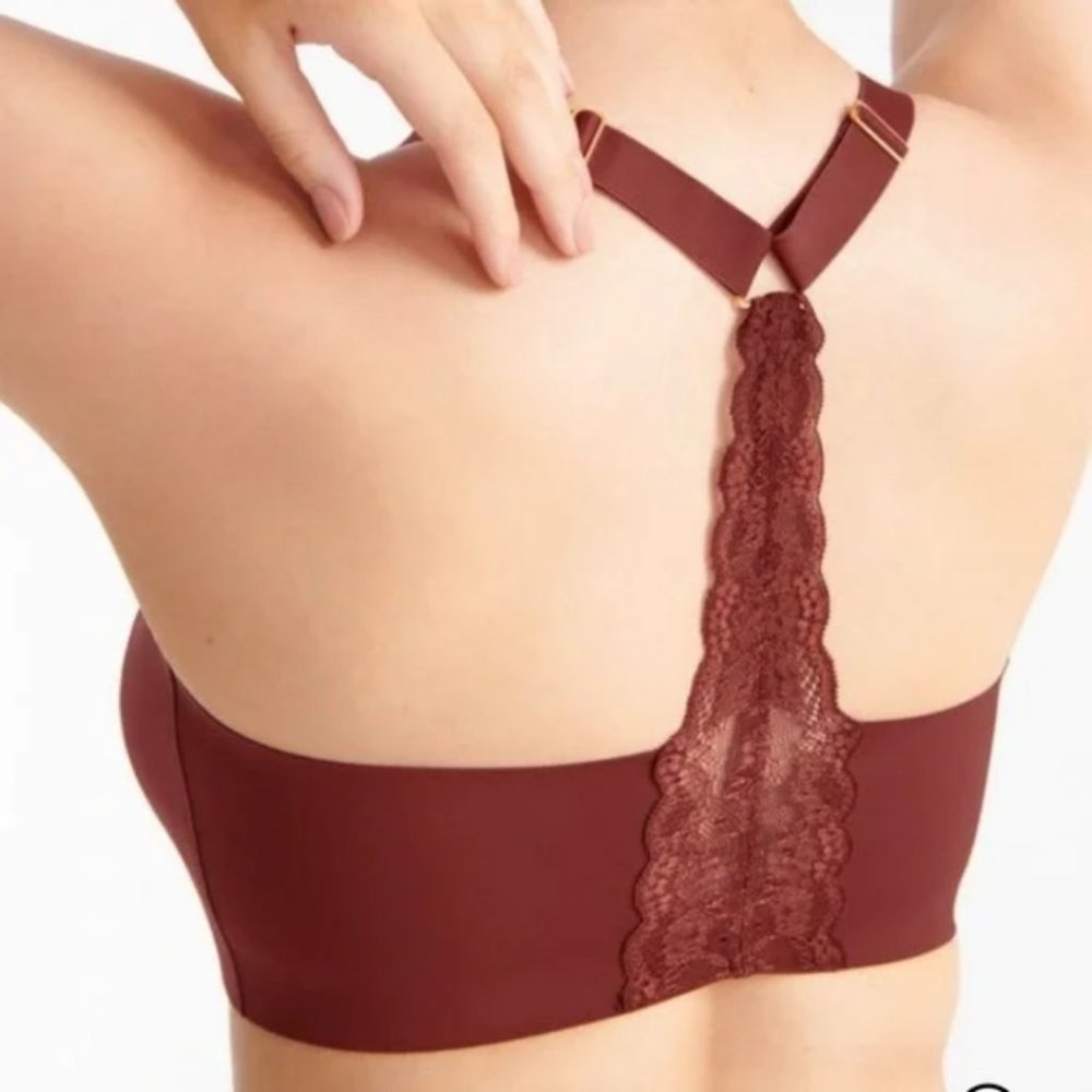Knix Rust Orange Lace Racerback Bralette